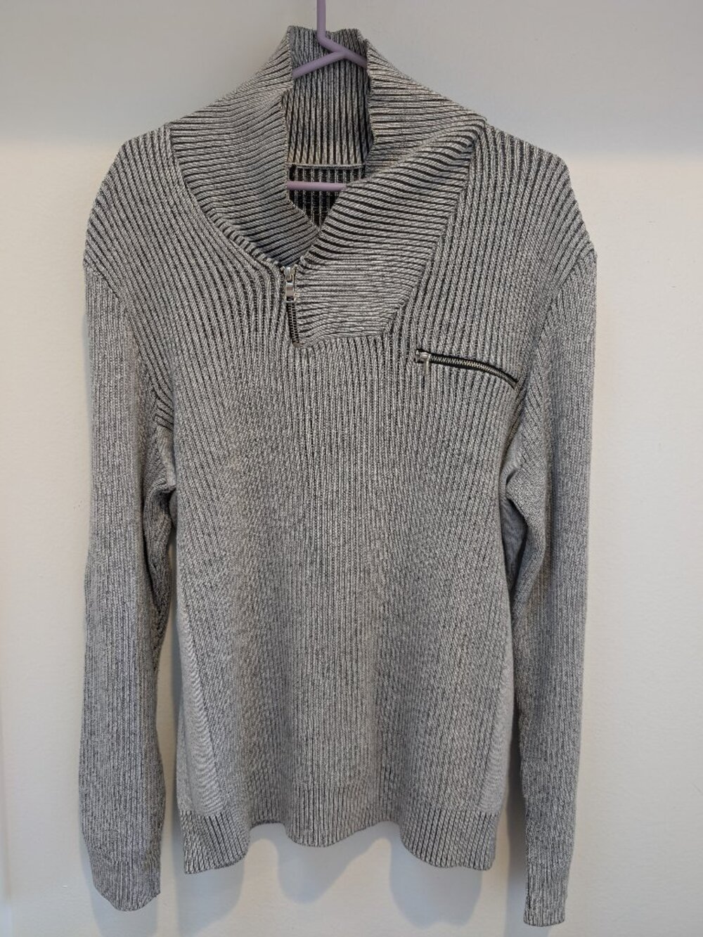 Men's Gray 100% Cotton Fashion Sweater - Size XL